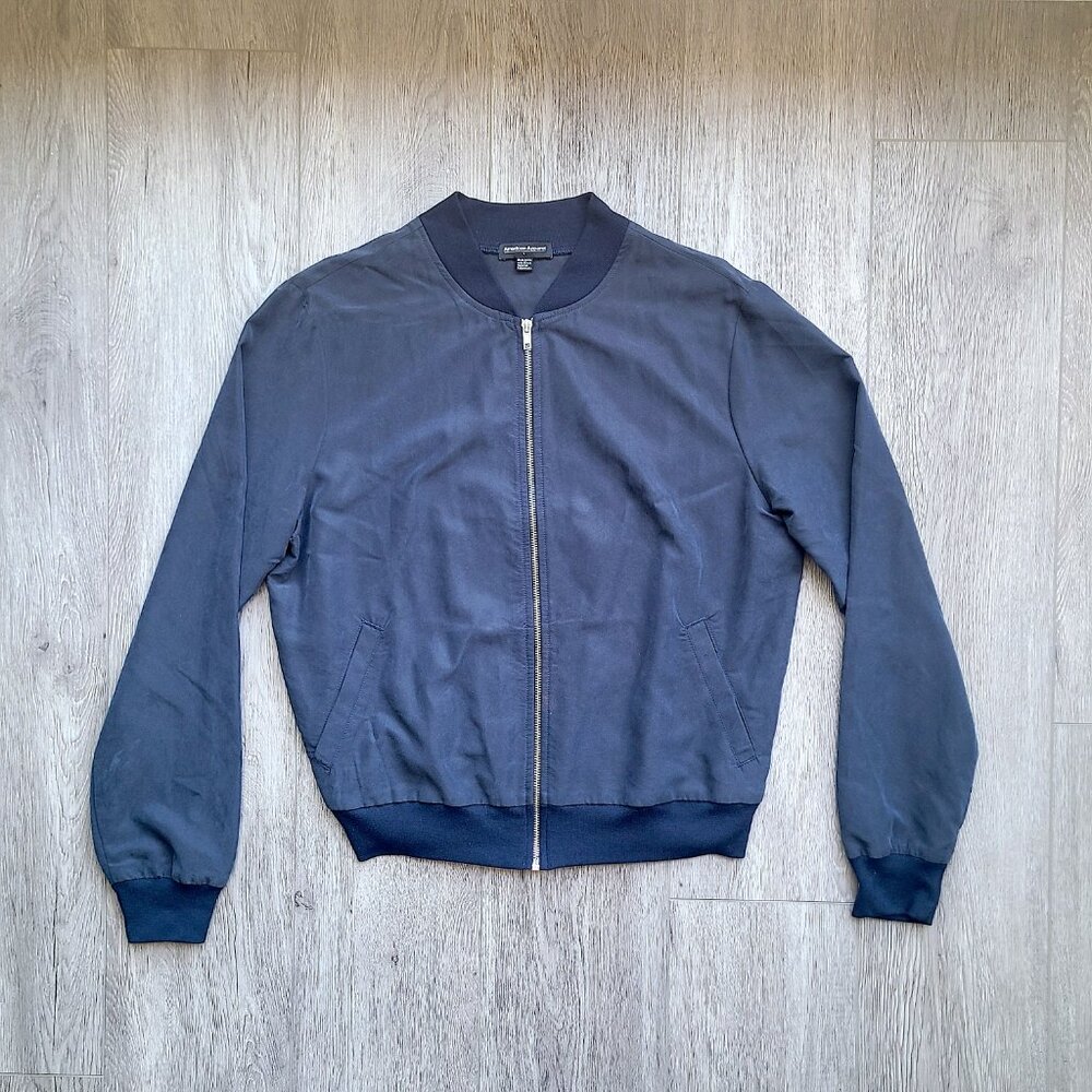 American Apparel Navy Bomber Jacket, size L deadstock 2017
